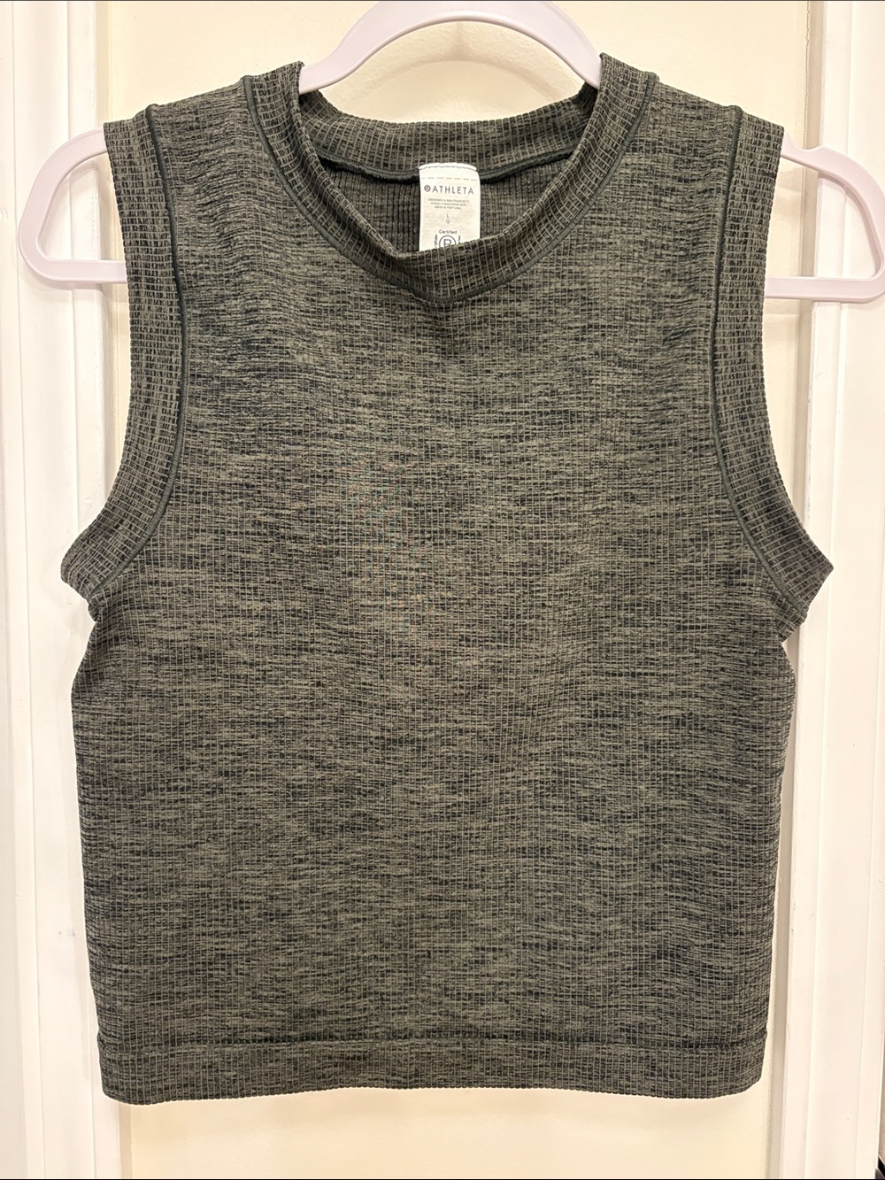 Athleta Heather Gray Ribbed Sleeveless Tank